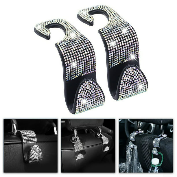 Apricot 2 Pack Bling Car Hangers Organizer Durable Back Seat Headrest Hooks Universal for Vehicle SUV Truck with Car Bling Ring Emblem Sticker OTOSTAR Auto Hooks 